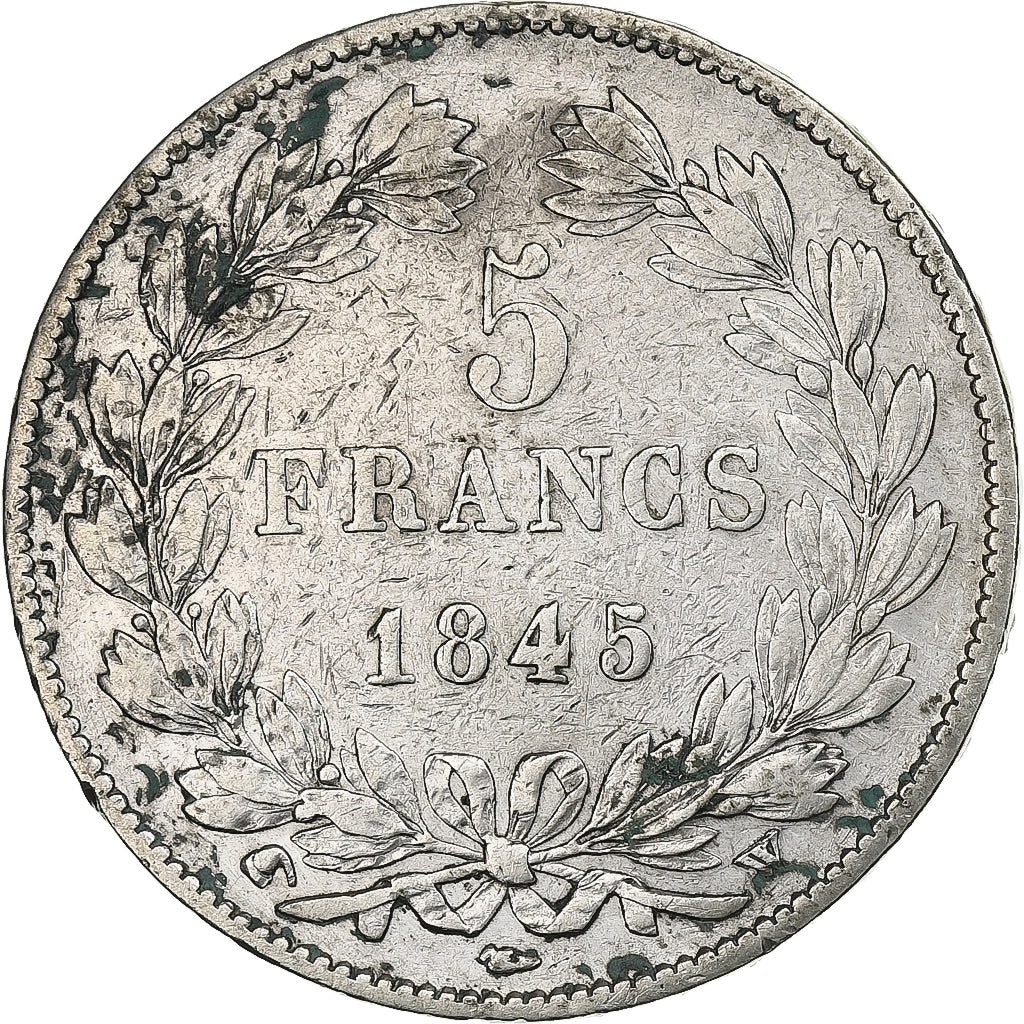 France, Louis-Philippe I, 5 Francs, 1845, Lille, Silver, VF(30-35)