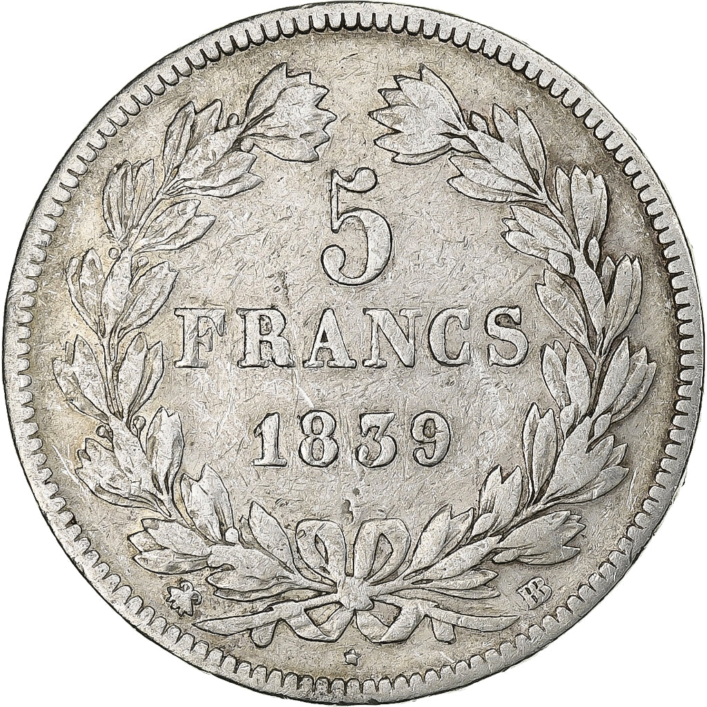 France, Louis-Philippe I, 5 Francs, 1838, Strasbourg, Argent, TB+, Gadoury:678