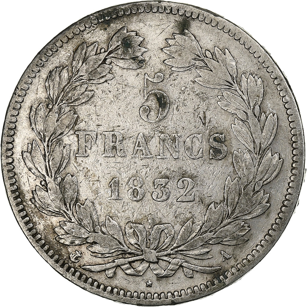 France, Louis-Philippe I, 5 Francs, 1832, Paris, Silver, VF(30-35), Gadoury:678