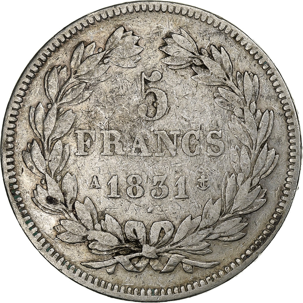 France, Louis-Philippe I, 5 Francs, 1831, Paris, Silver, VF(20-25)