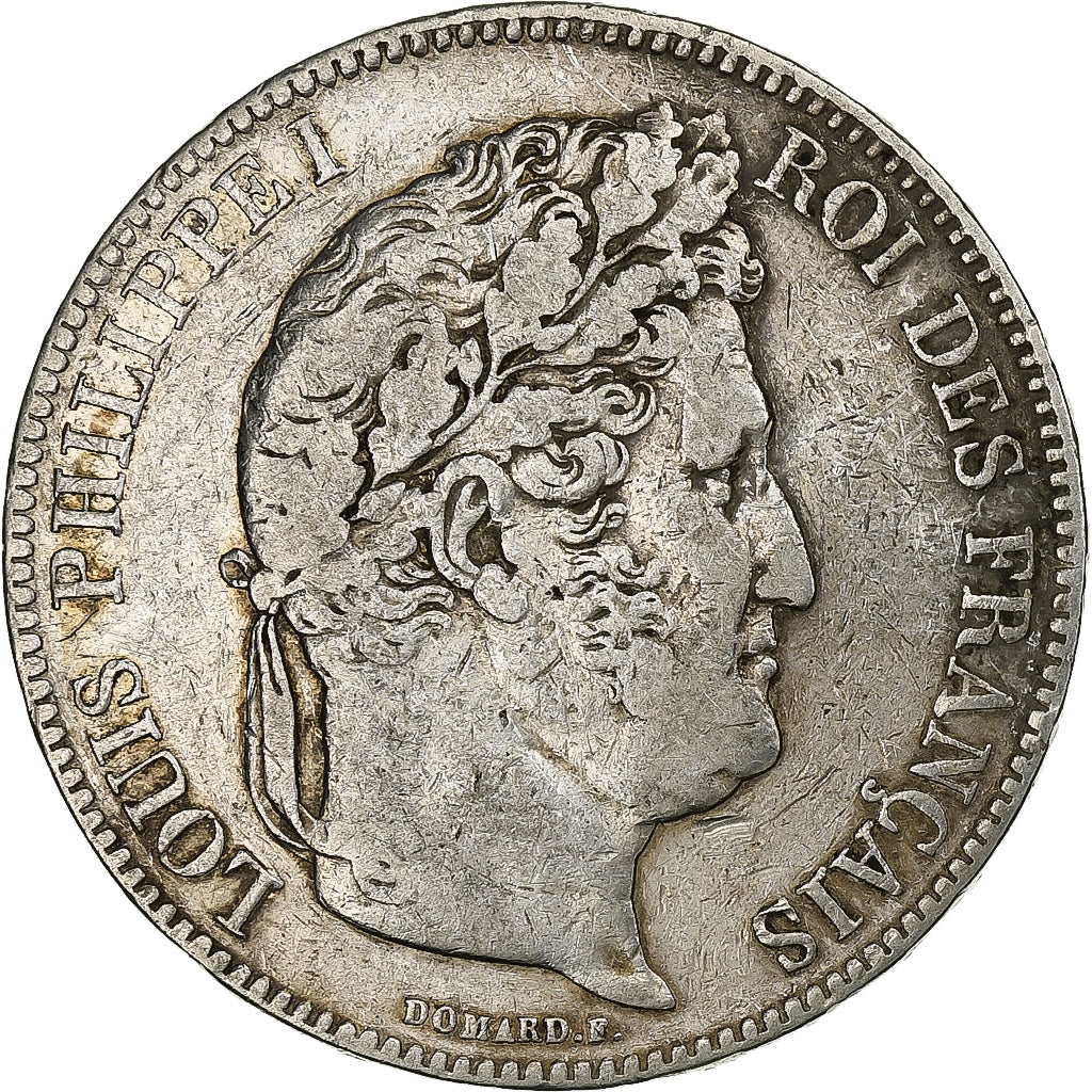 Francia, Louis-Philippe I, 5 Francs, 1832, La Rochelle, Plata, BC+, Gadoury:678