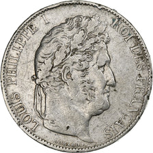 Francia, Louis-Philippe I, 5 Francs, 1844, Lille, Argento, MB+, Gadoury:678a