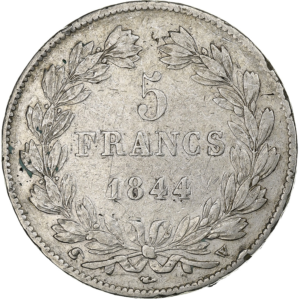 Francia, Louis-Philippe I, 5 Francs, 1844, Lille, Argento, MB+, Gadoury:678a