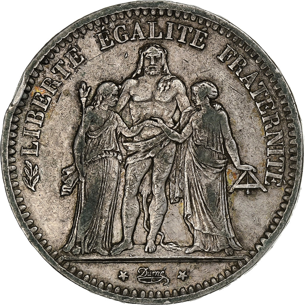 Francia, 5 Francs, Hercule, 1848, Paris, Argento, MB+, Gadoury:683, KM:756.1
