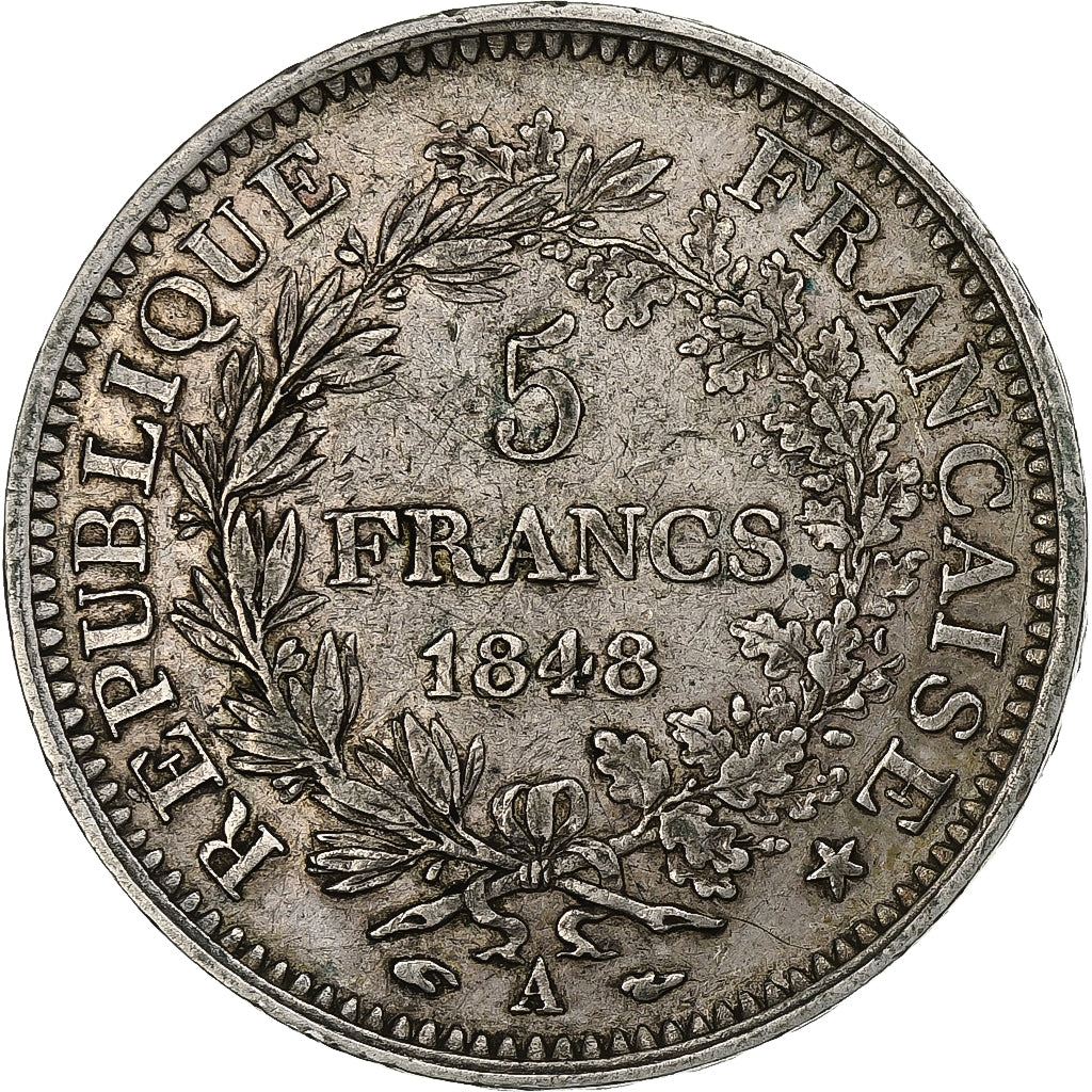 Francia, 5 Francs, Hercule, 1848, Paris, Argento, MB+, Gadoury:683, KM:756.1