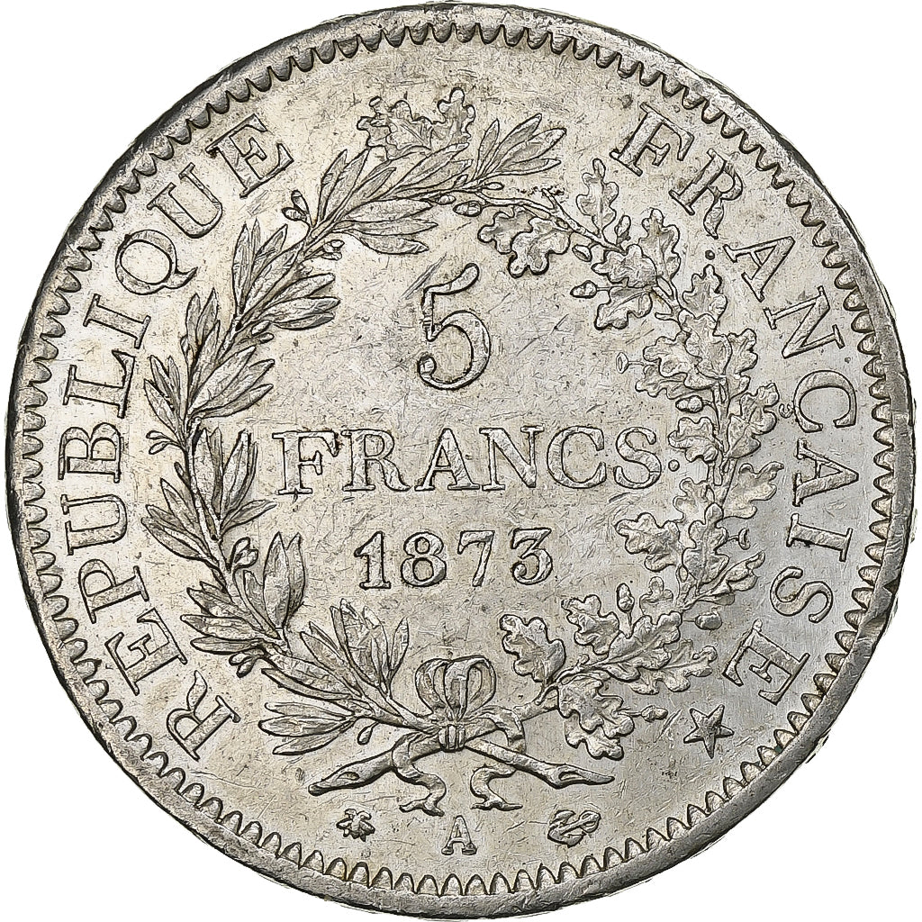 Frankreich, 5 Francs, Hercule, 1873, Paris, Silber, SS+, Gadoury:745a, KM:820.1