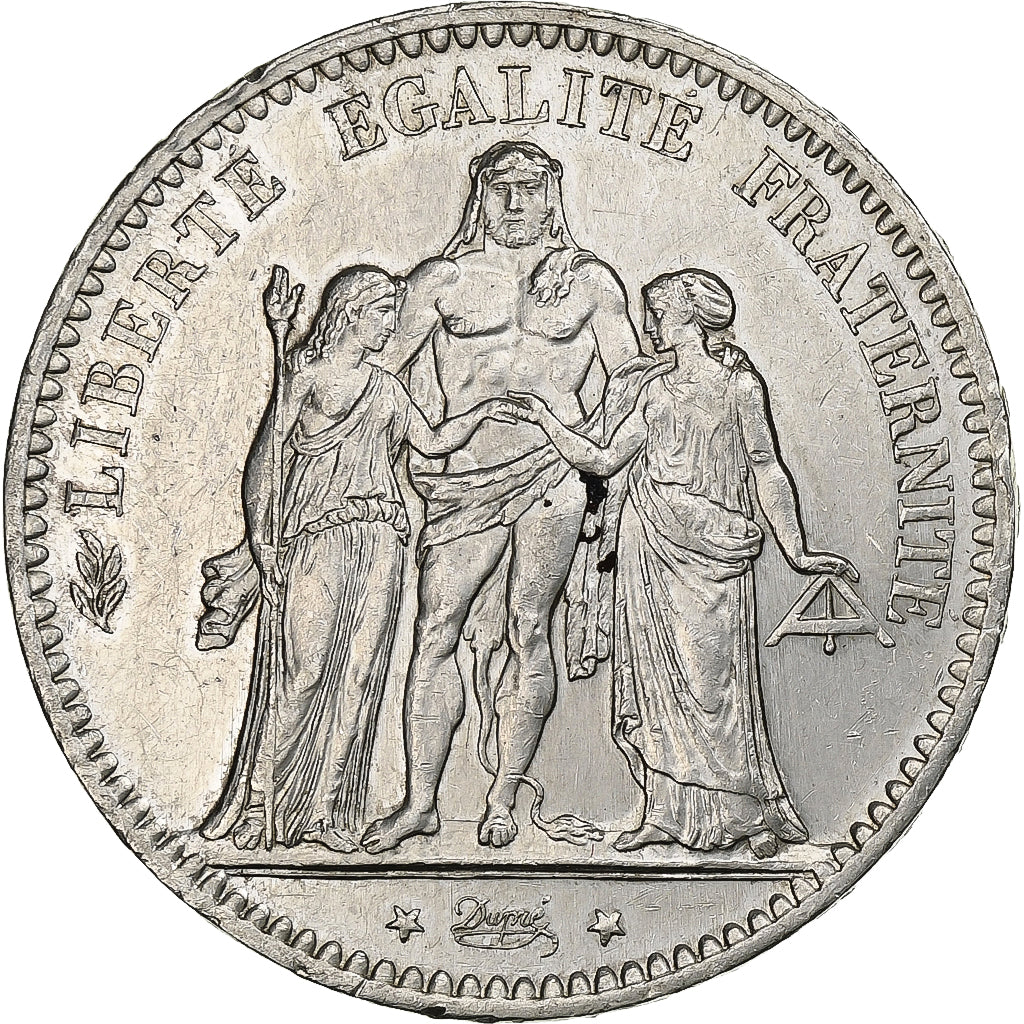 France, 5 Francs, Hercule, 1876, Paris, Argent, TTB+, Gadoury:745a, KM:820.1