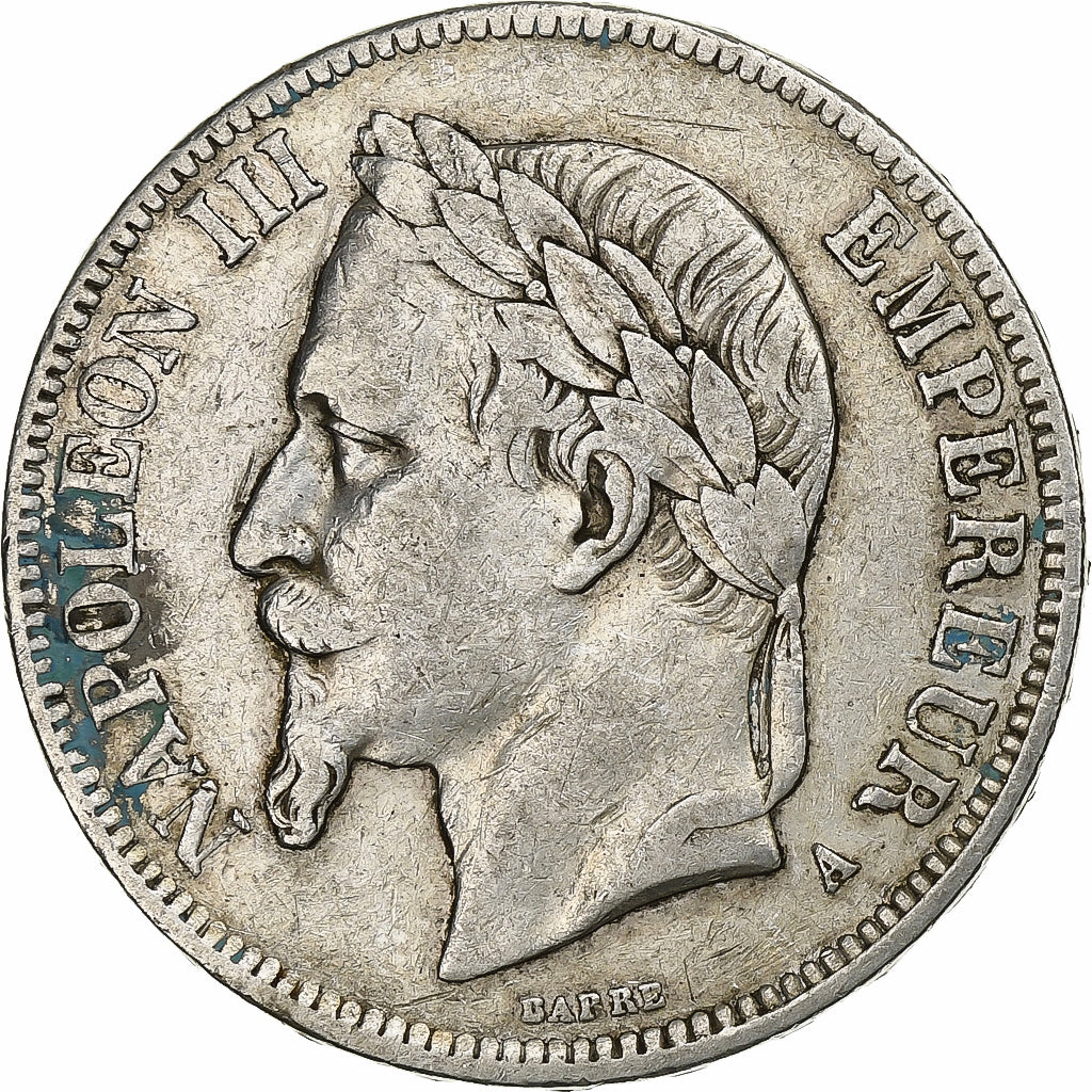 Francja, Napoleon III, 5 Francs, 1867, Paris, Srebro, EF(40-45), Gadoury:739