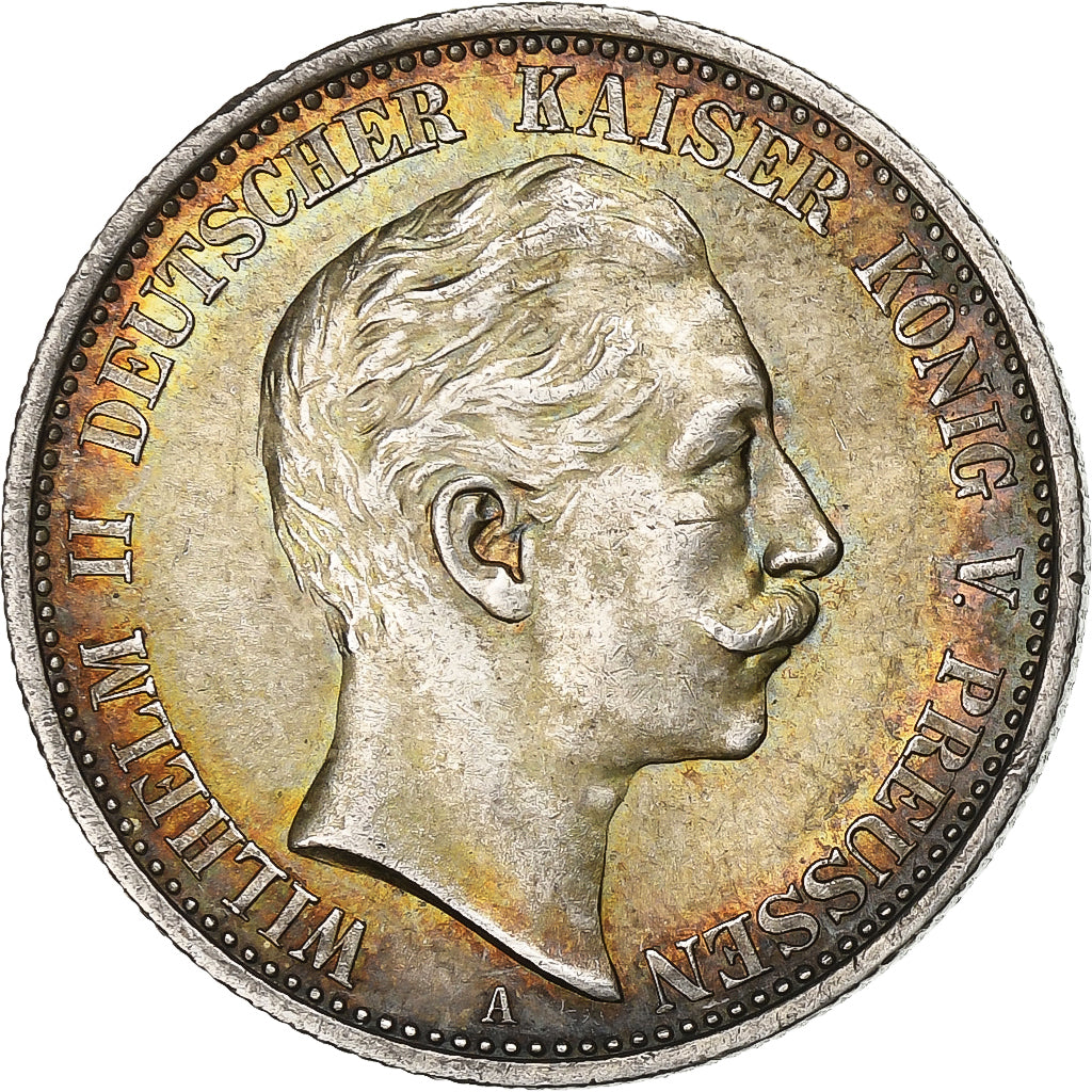 German States, PRUSSIA, Wilhelm II, 2 Mark, 1905, Berlin, Silver, AU(50-53)