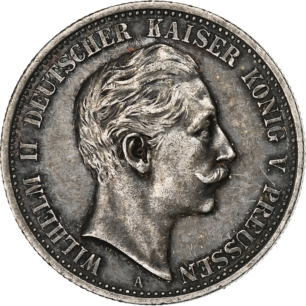 German States, PRUSSIA, Wilhelm II, 2 Mark, 1905, Berlin, Silver, AU(50-53)