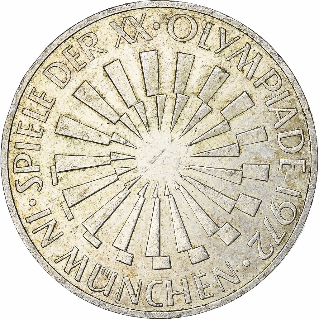 GERMANY - FEDERAL REPUBLIC, 10 Mark, 1972, Hamburg, Silver, AU(50-53), KM:134.1