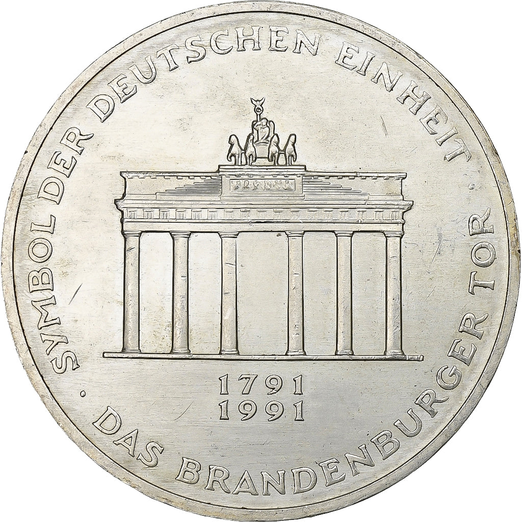 GERMANY - FEDERAL REPUBLIC, 10 Mark, 1991, Berlin, Silver, AU(55-58), KM:177