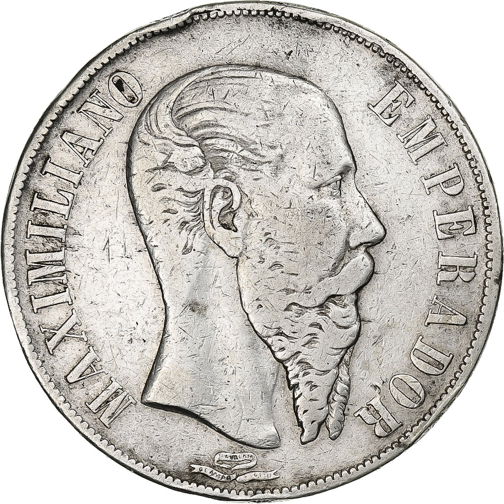 Messico, Maximilian, Peso, 1866, Mexico City, Argento, MB+, KM:388.1