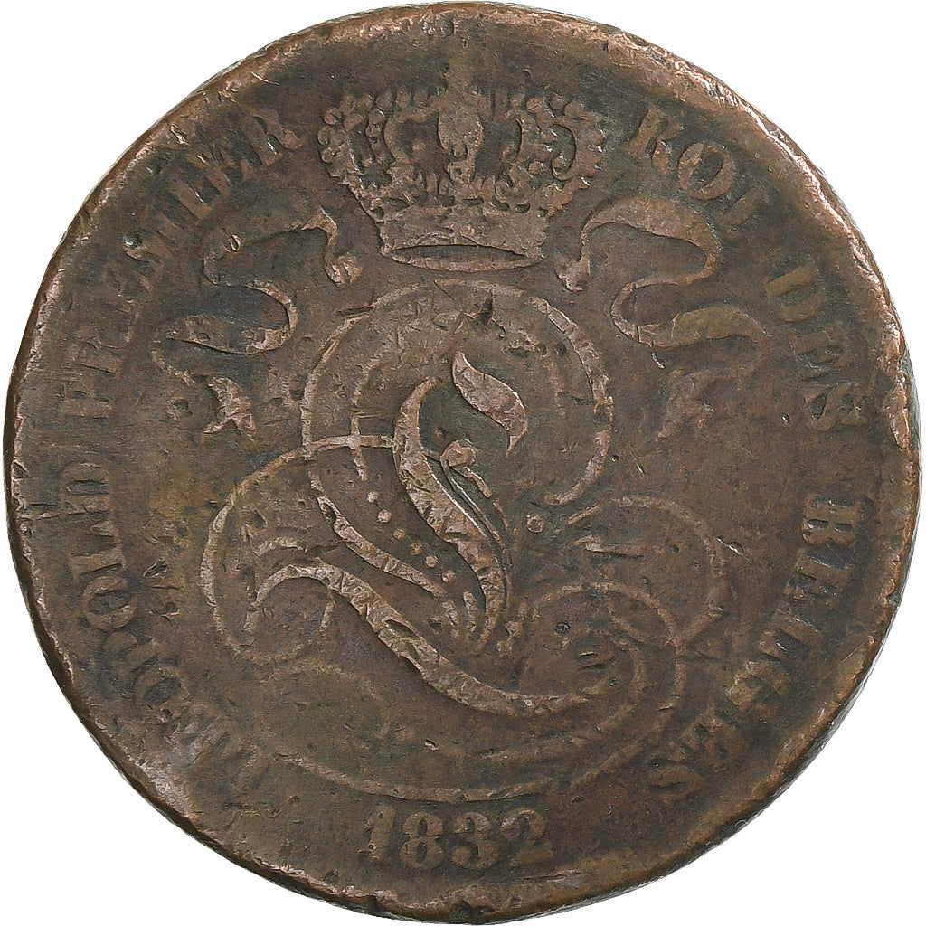 Belgium, Leopold I, 10 Centimes, 1832, Copper, VF(20-25), KM:2.1