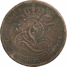 Belgium, Leopold I, 10 Centimes, 1832, Copper, VF(20-25), KM:2.1