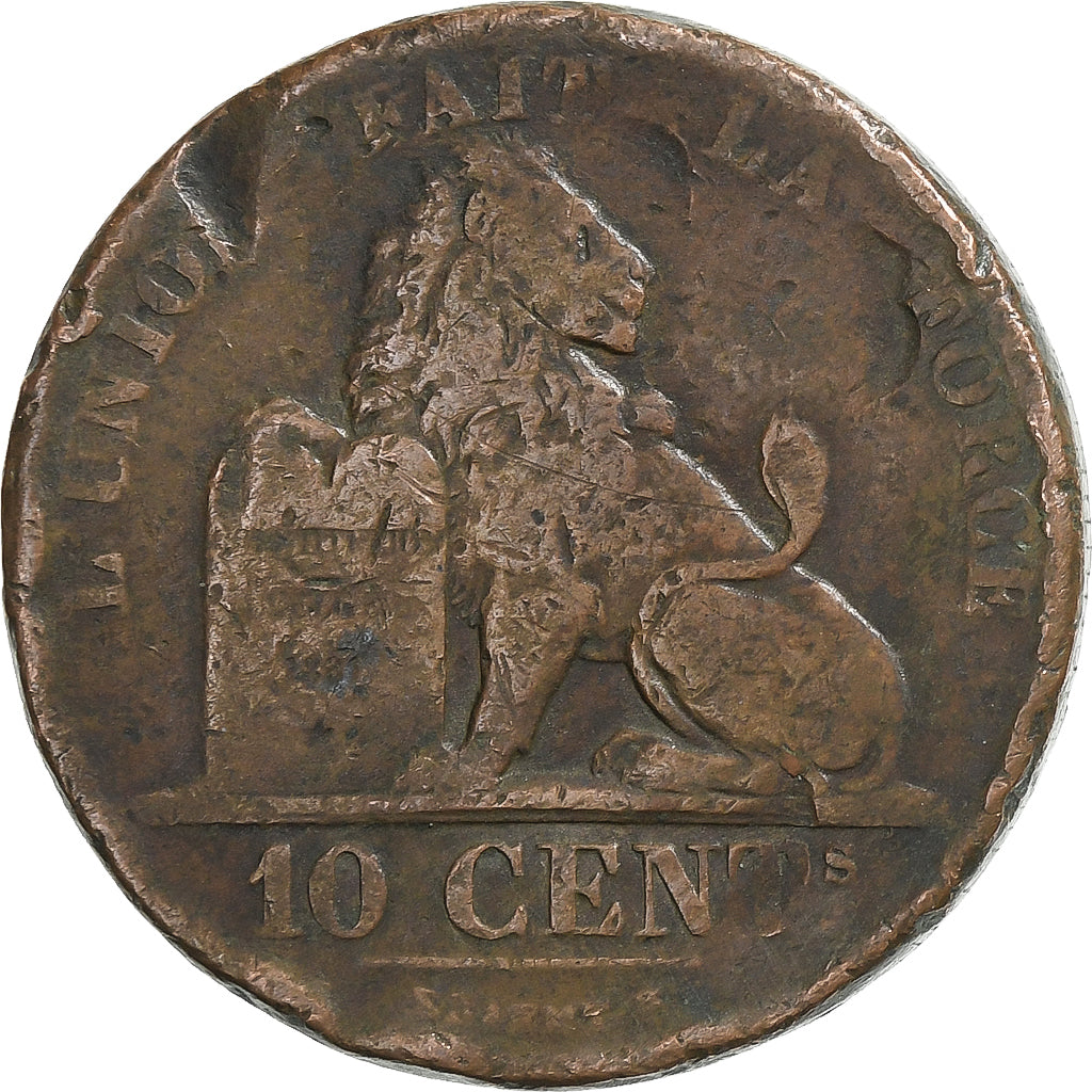 Belgium, Leopold I, 10 Centimes, 1832, Copper, VF(20-25), KM:2.1