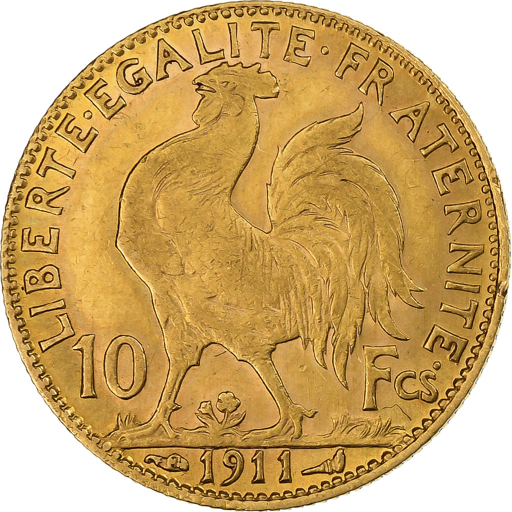 Francia, 10 Francs, Marianne, 1911, Paris, Oro, MBC, Gadoury:1017, KM:846