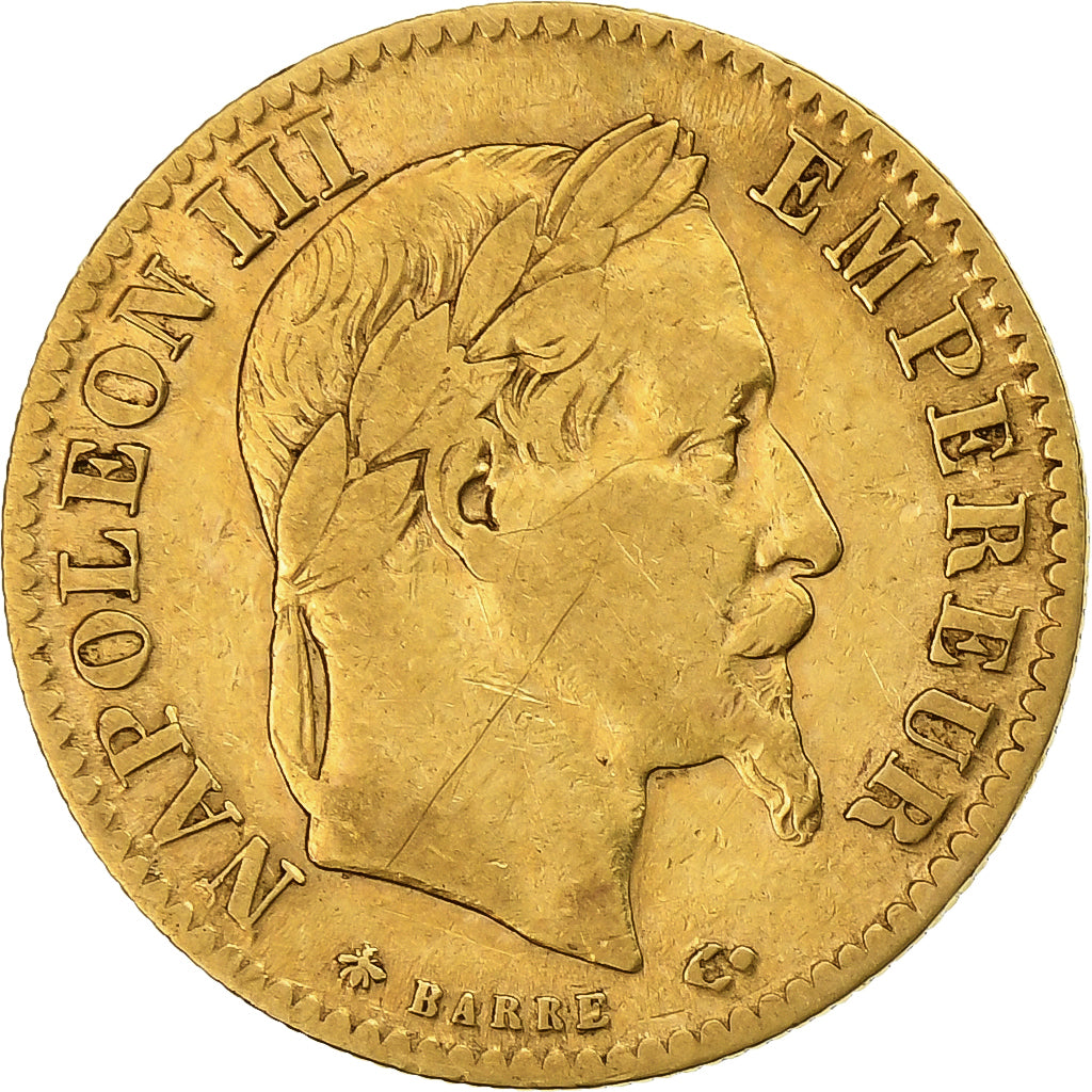 France, Napoléon III, 10 Francs, 1866, Paris, Or, TB+, Gadoury:1015, KM:800.1