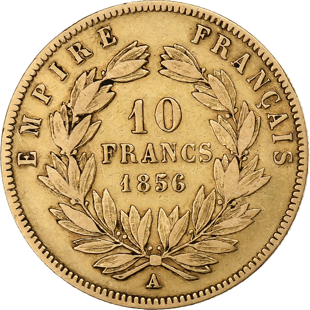 France, Napoléon III, 10 Francs, 1856, Paris, Or, TB+, Gadoury:1014, KM:784.3