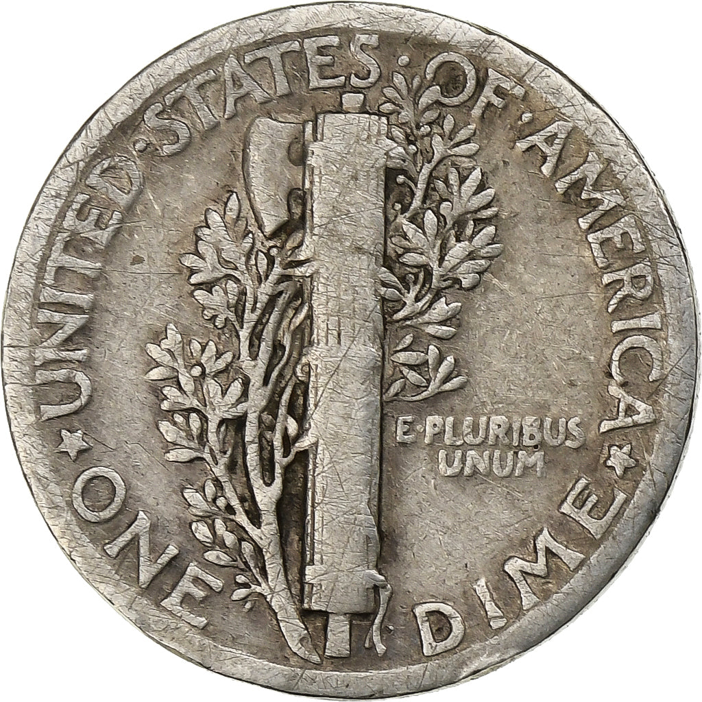 United States, Dime, Mercury, 1929, U.S. Mint, Silver, EF(40-45), KM:140