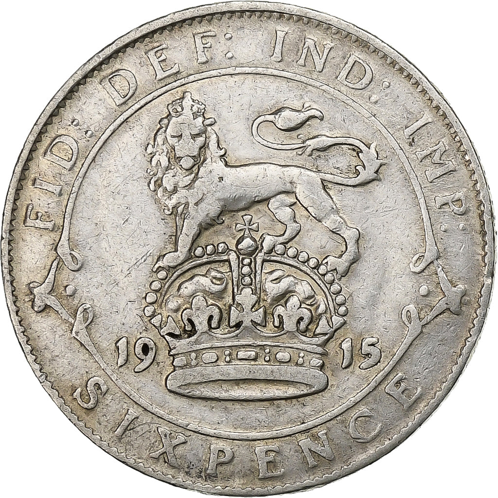 Great Britain, George V, 6 Pence, 1915, Silver, EF(40-45), KM:815