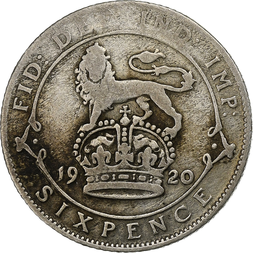 Gran Bretagna, George V, 6 Pence, 1920, Argento, MB+, KM:815