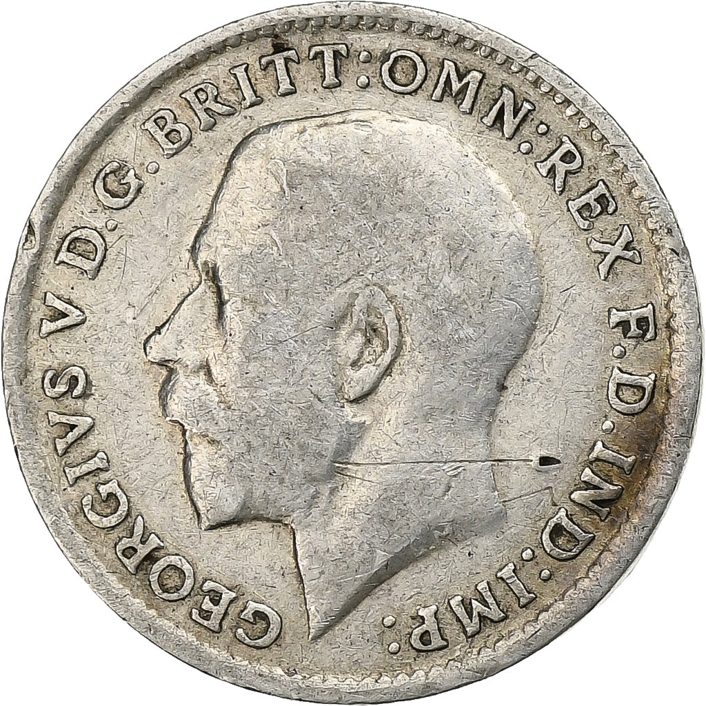 Grande-Bretagne, George V, 3 Pence, 1917, Argent, TB+, KM:813