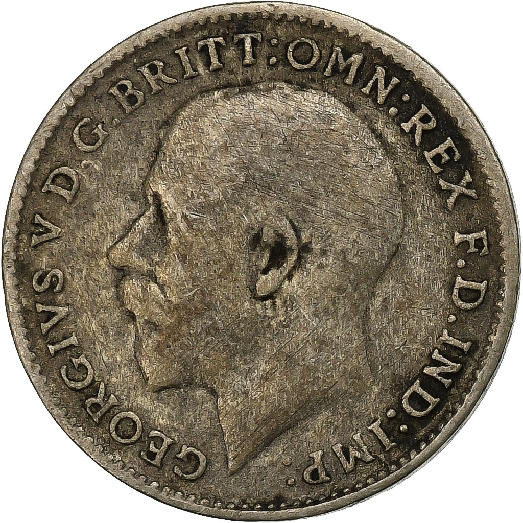 Grã-Bretanha, George V, 3 Pence, 1921, Prata, VF(30-35), KM:813a