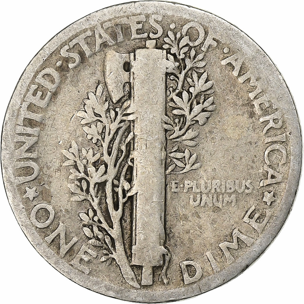 Estados Unidos, Dime, Mercury, 1925, U.S. Mint, Plata, BC+, KM:140