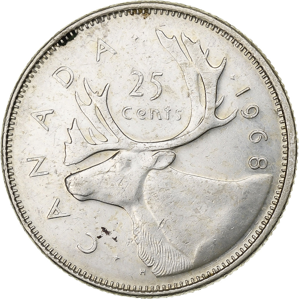 Canada, Élisabeth II, 25 Cents, 1968, Royal Canadian Mint, Argent, TTB, KM:62a