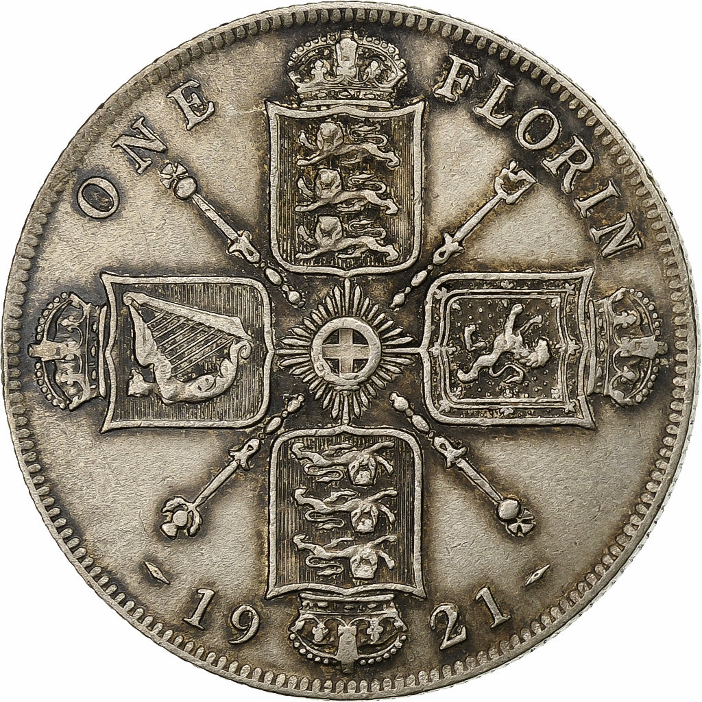 Great Britain, George V, Florin, Two Shillings, 1921, Silver, EF(40-45), KM:817a