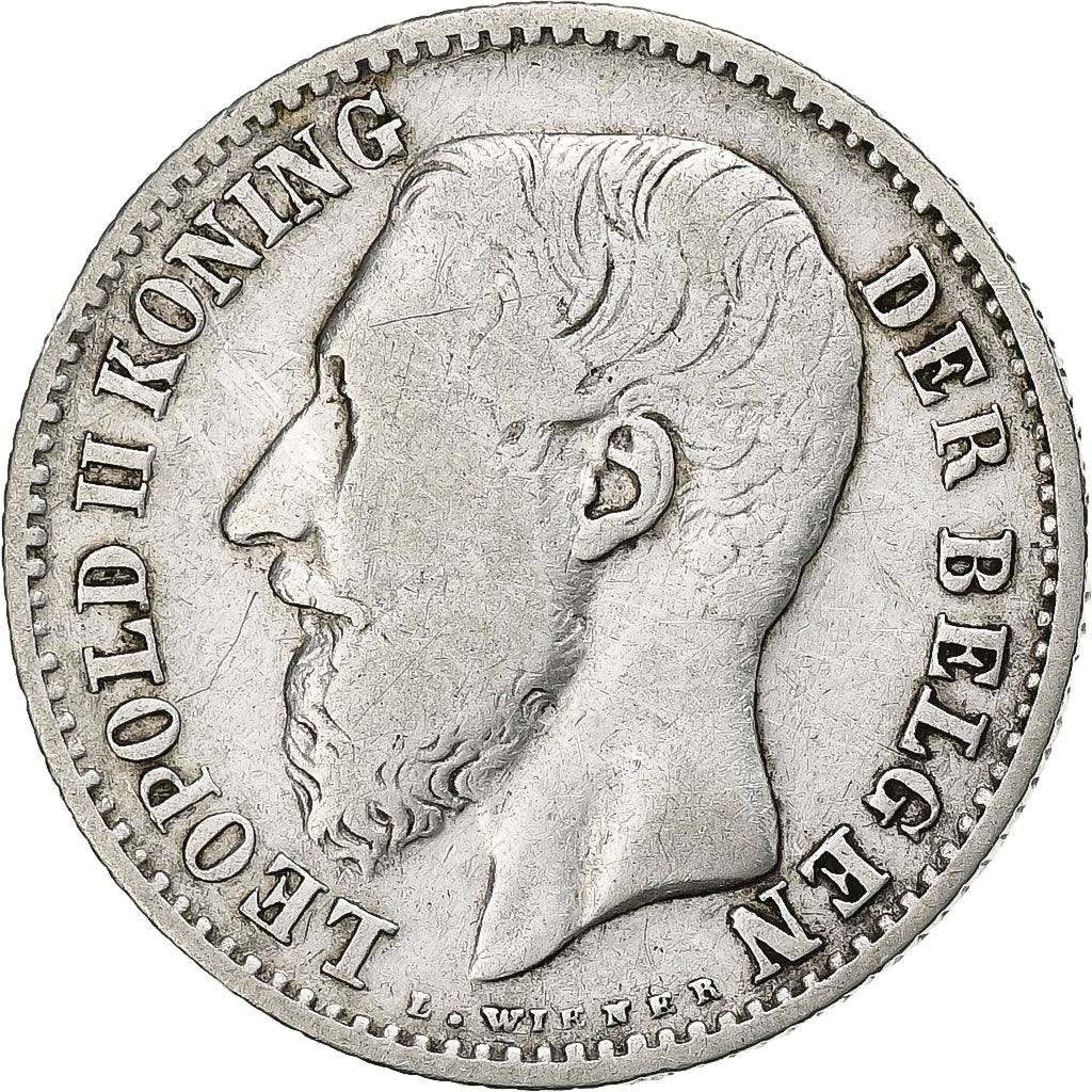 Bélgica, Leopold II, Franc, 1887, Prata, VF(30-35), KM:29.1