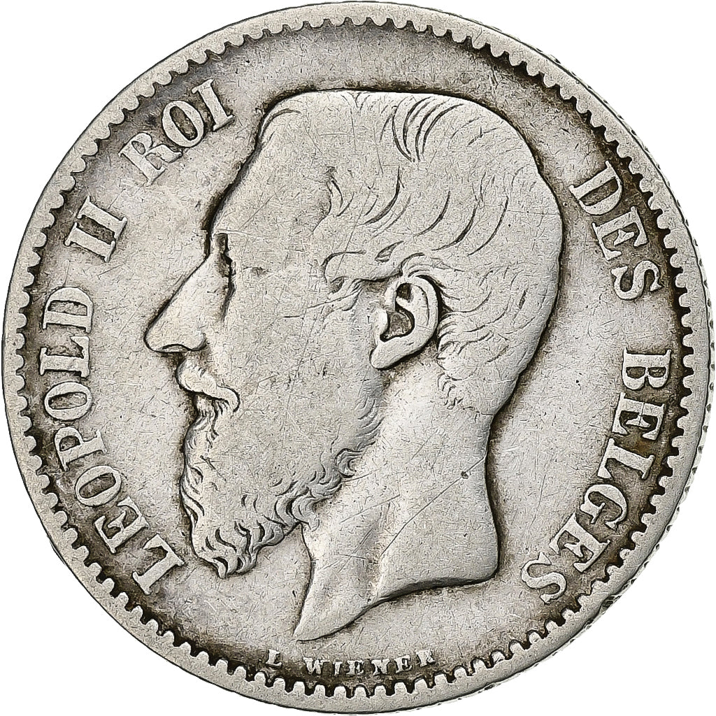 Belgium, Leopold II, Franc, 1886/66, Silver, VF(30-35), KM:28.1