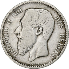 Belgium, Leopold II, Franc, 1886/66, Silver, VF(30-35), KM:28.1