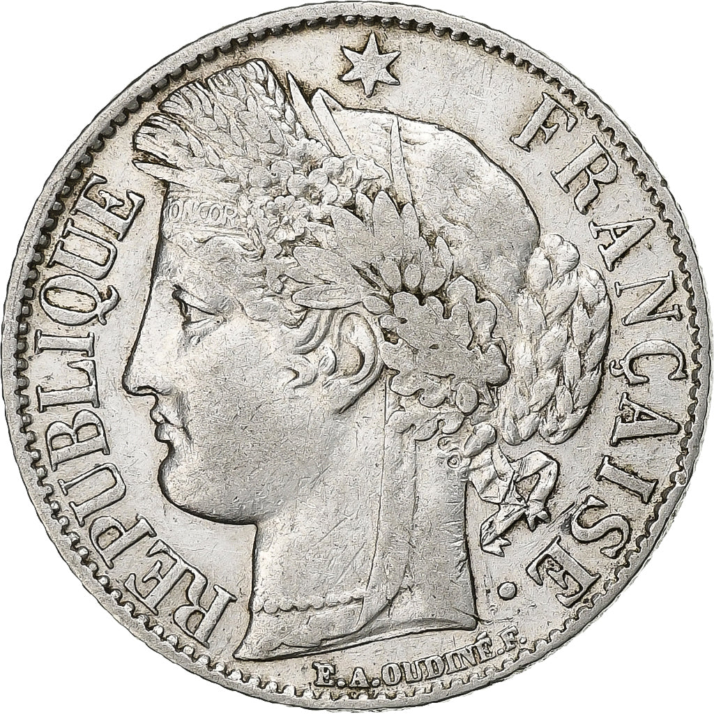 France, Franc, Cérès, 1888, Paris, Silver, AU(50-53), Gadoury:465a, KM:822.1