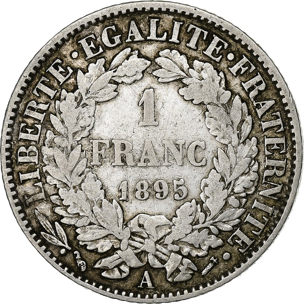 France, Franc, Cérès, 1895, Paris, Silver, VF(30-35), Gadoury:465a, KM:822.1