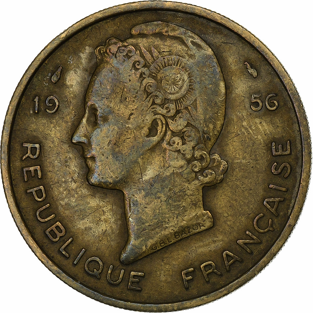 África Ocidental Francesa, 25 Francs, 1956, Paris, Alumínio-Bronze, EF(40-45)