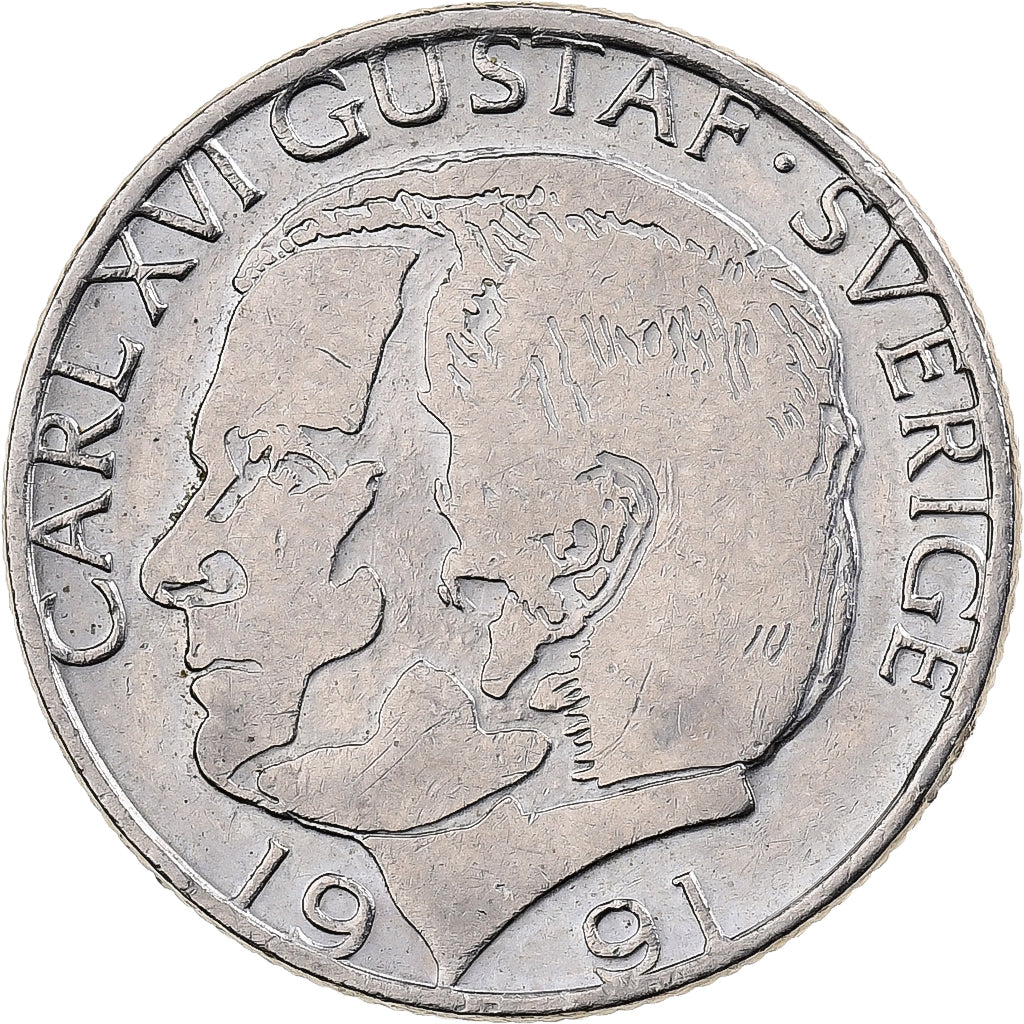 Suède, Carl XVI Gustaf, Krona, 1991, Cupro-nickel, TTB+, KM:852a