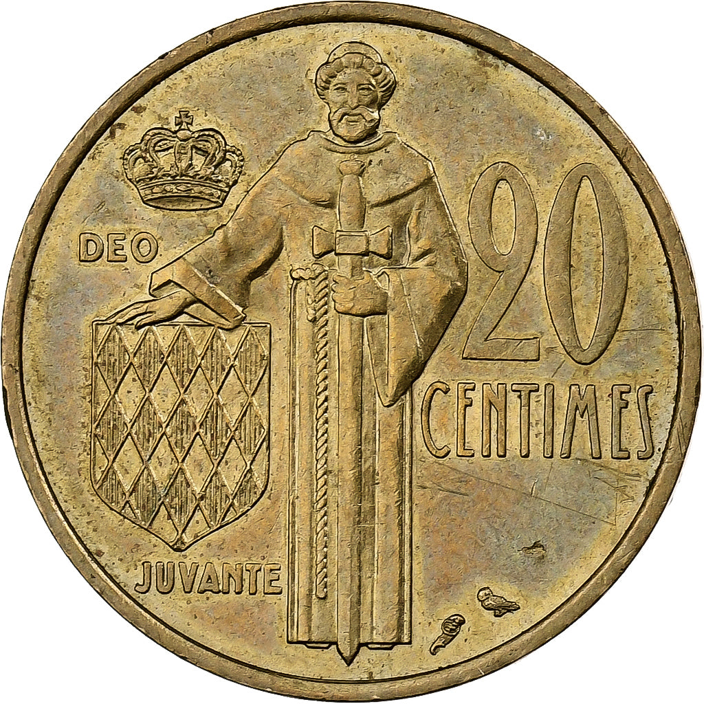 Monaco, Rainier III, 20 Centimes, 1974, Chouette, Aluminum-Bronze, SS+