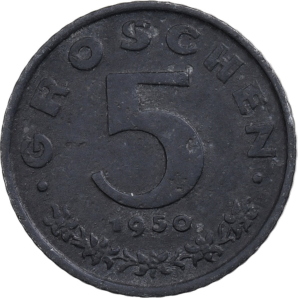 Áustria, 5 Groschen, 1950, Zinco, EF(40-45), KM:2875