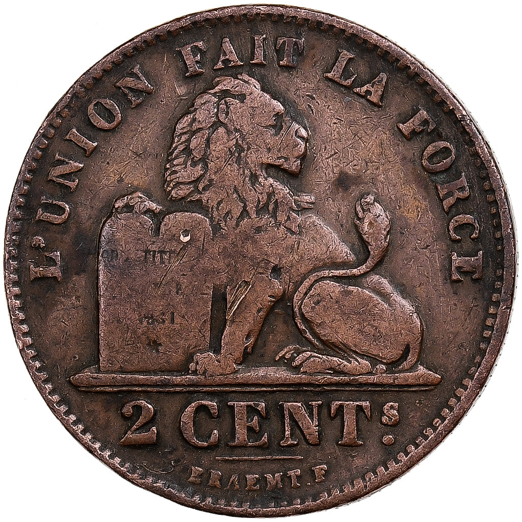 Bélgica, Leopold II, 2 Centimes, 1905, Cobre, EF(40-45), KM:35.1