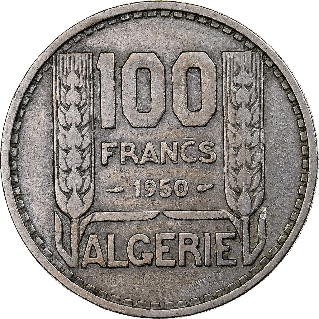 Algieria, 100 Francs, 1950, Paris, Miedź-Nikiel, EF(40-45), Lecompte:55, KM:93