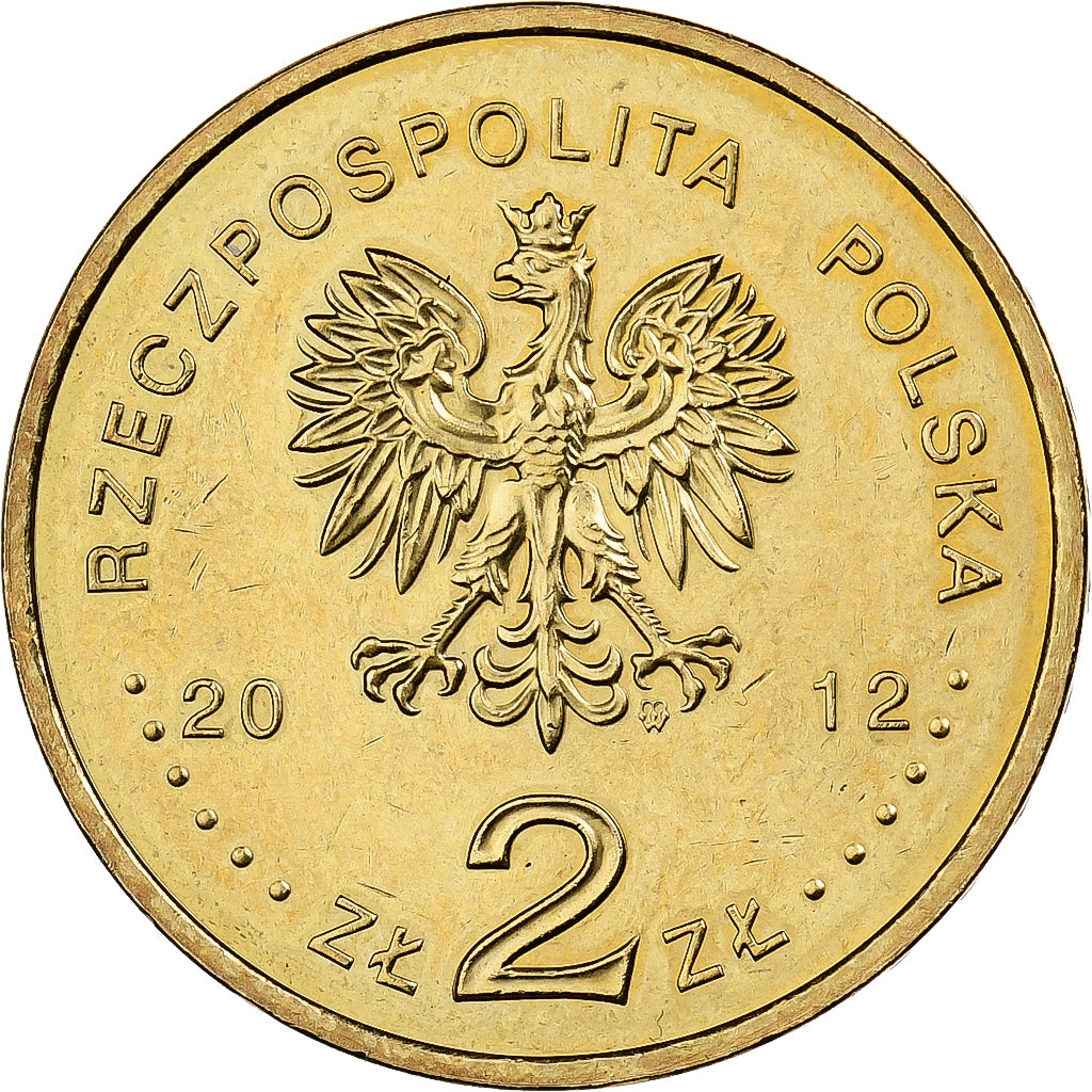 Polonia, 2 Zlote, 2012, Warsaw, Latón, EBC, KM:832