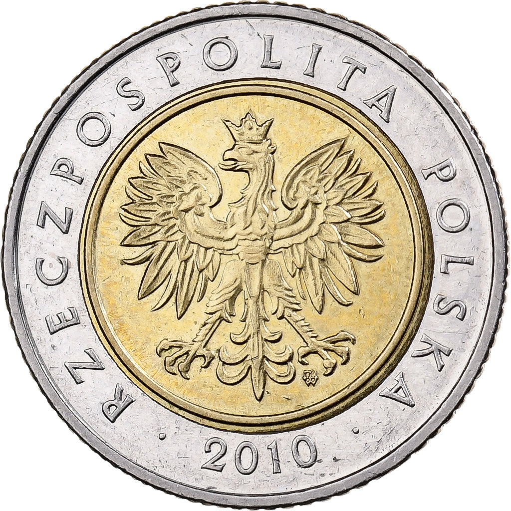 Polen, 5 Zlotych, 2010, Warsaw, Bi-Metallic, VZ, KM:284