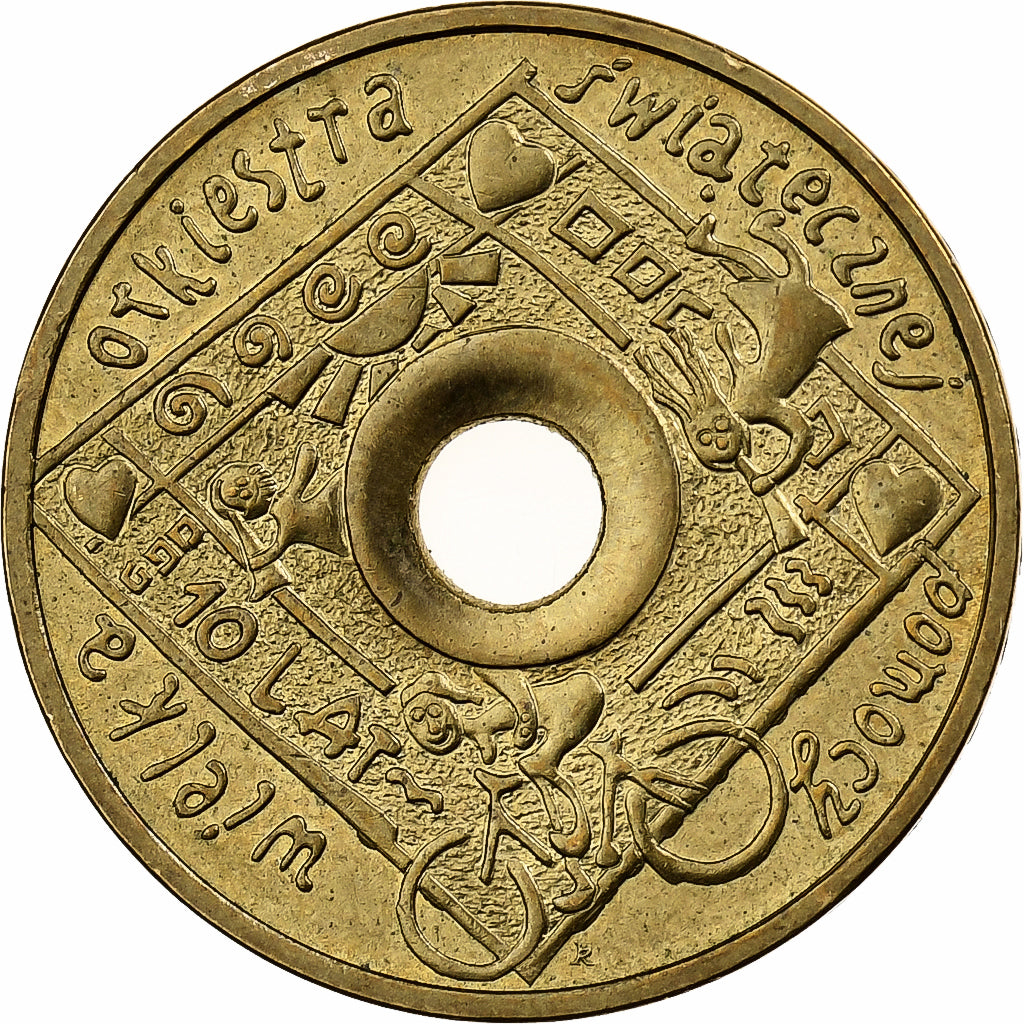 Poland, 2 Zlote, 2003, Warsaw, Brass, AU(55-58), KM:446