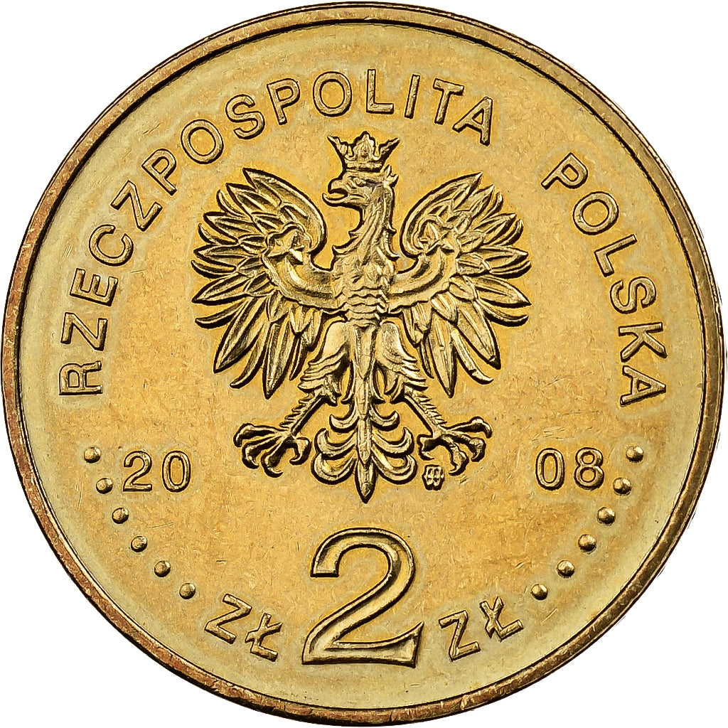 Polen, 2 Zlote, 2008, Warsaw, Tin, PR, KM:634