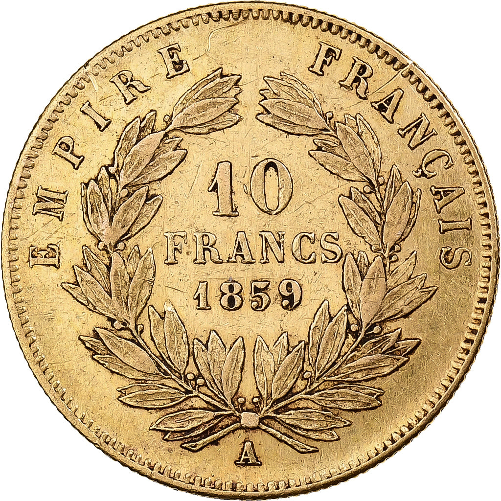 France, Napoléon III, 10 Francs, 1859, Paris, Or, TTB, Gadoury:1014, KM:784.3