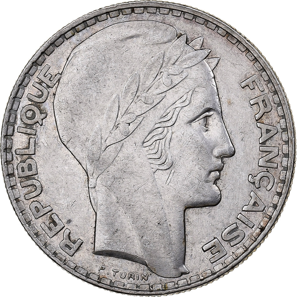 Francja, 20 Francs, Turin, 1929, Paris, Srebro, AU(50-53), Gadoury:852, KM:879