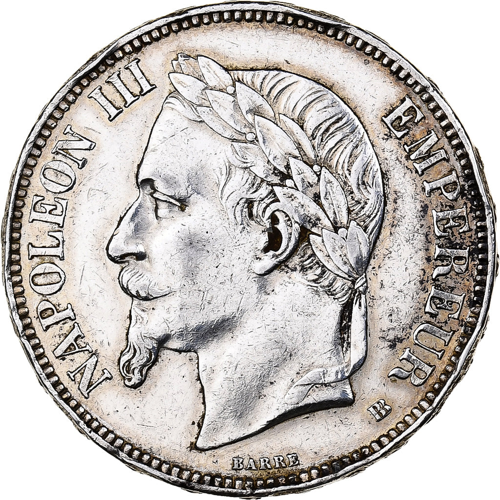 France, Napoleon III, 5 Francs, 1868, Strasbourg, Silver, EF(40-45)