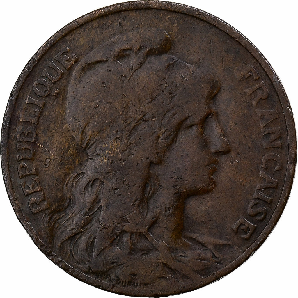 França, 10 Centimes, Dupuis, 1902, Paris, Bronze, VF(20-25), Gadoury:277
